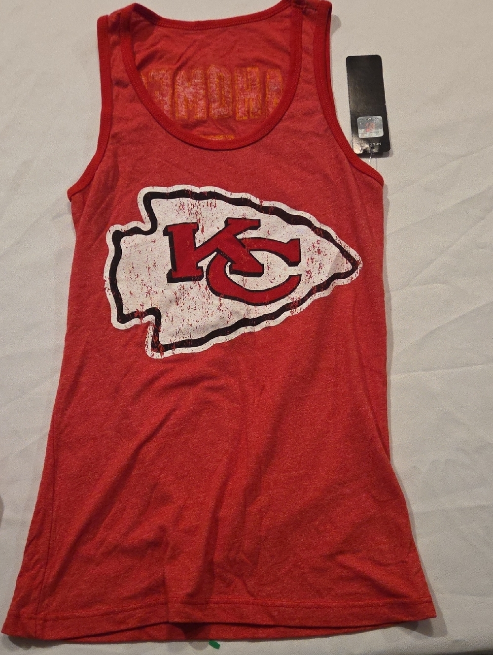 NFL Red Fan Tank with Bold White Logo Accent